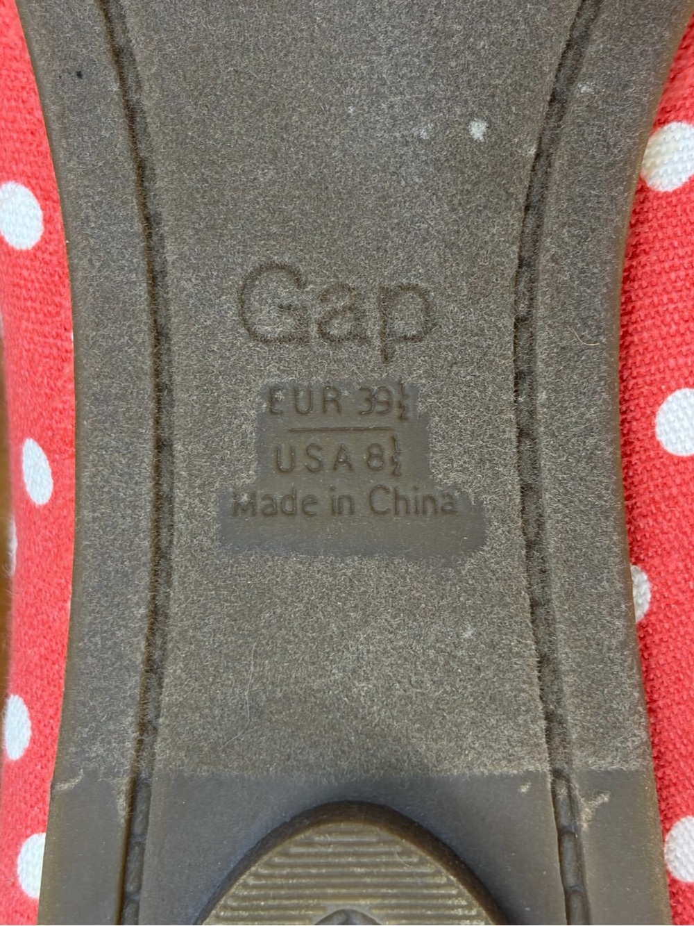 GAP Printed Coral Polka Dot Pointy Flats (8.5) - Picture 10 of 11